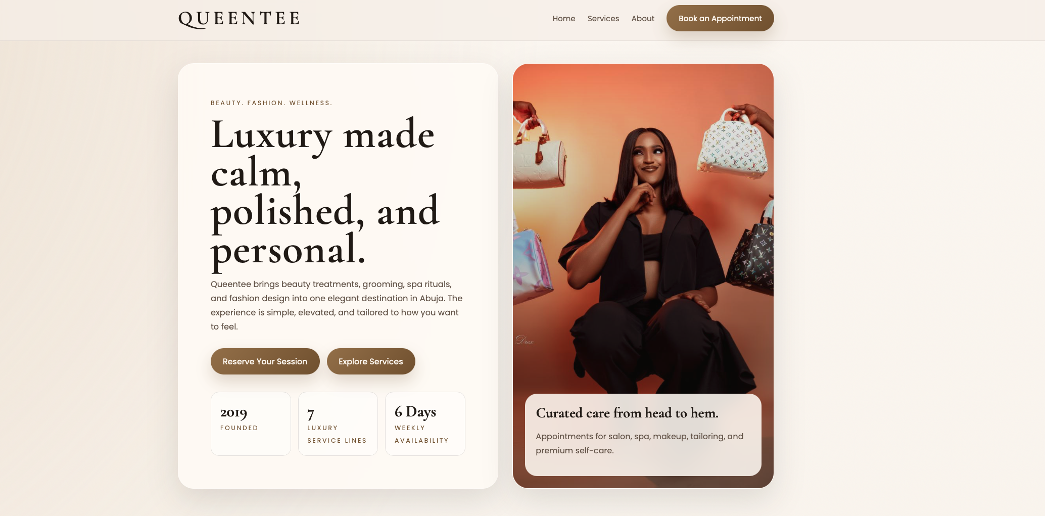 Preview of Queentee Empire website